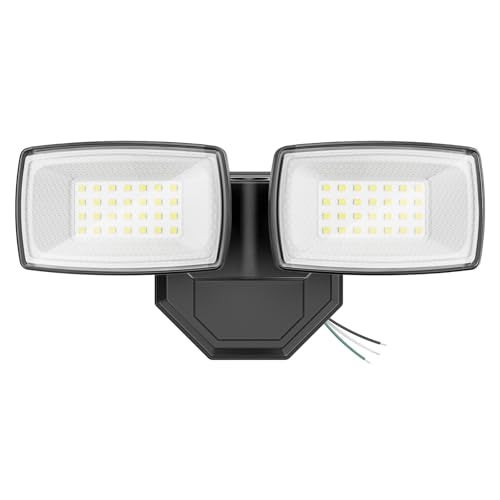 Onforu 3200LM Flood Lights Outdoor, 32W 6500K LED Security Light Switch Controlled, IP66 Waterproof Outdoor Lights, Wall Mount Exterior Flood Light with 2 Adjustable Heads Floodlights Outside - Image 1
