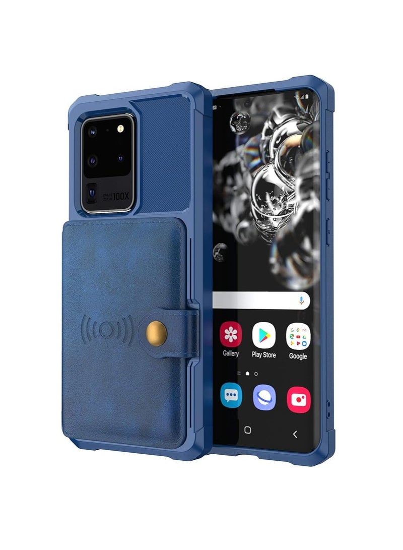 غطاء محفظة متوافق مع سامسونج غالاكسي S24Ultra/S24Plus/S24 (بفتحة لبطاقة الائتمان)، غطاء TPU لغالاكسي S24Ultra/S24Plus/S24، غطاء جلدي بإغلاق مغناطيسي للسحب.