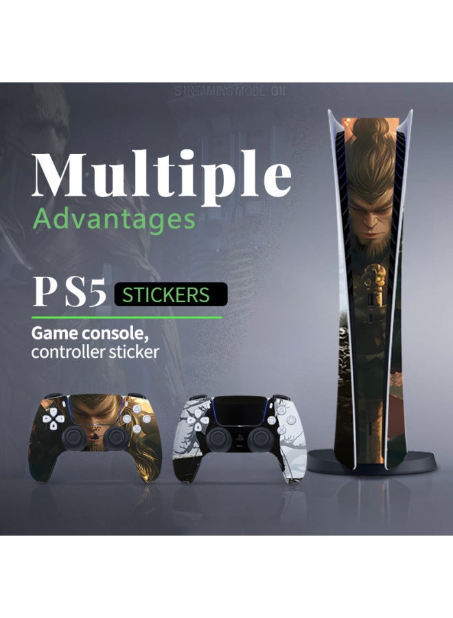 For Sony PS5 Game Console Stickers Digital Version Of The Protective Film Fashion Black Myth Wukong Full Set Of Stickers-Color:PS5SlimDiscQT-18266 - Image 3