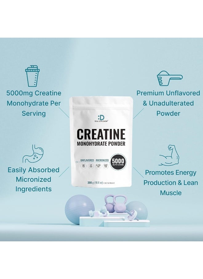 DEAL SUPPLEMENT Creatine Monohydrate Powder 300 Grams (60 Servings), Unflavored | Pure | Micronized Creatine Powder, 5000Mg(5G) Per Serving, 2 Month Supply, Vegan | Keto, Non-Gmo, No Filler, No Additives  - Image 4