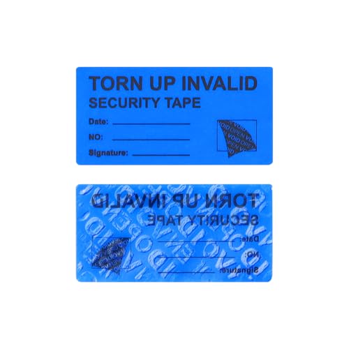 Solitary Walker 100Pcs Tamper Evident Security Void Stickers 1x2 inch Blue Tamper Proof Labels Safety Torn up Invalid Seals Tape No Transfer No Damage to Protected Item - Image 1