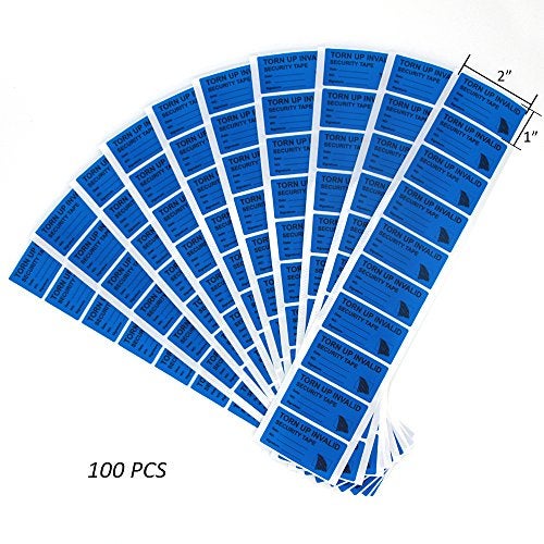 Solitary Walker 100Pcs Tamper Evident Security Void Stickers 1x2 inch Blue Tamper Proof Labels Safety Torn up Invalid Seals Tape No Transfer No Damage to Protected Item - Image 3