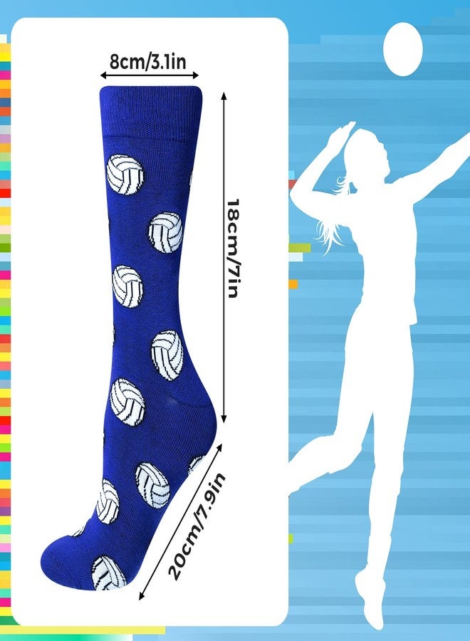 JaGely 8 Pairs Women's Novelty Volleyball Socks Funny Sports Athletic Crew Socks Volleyball Gift for Men Youth Teen Sport Lovers Players Athletes Coach - Image 3