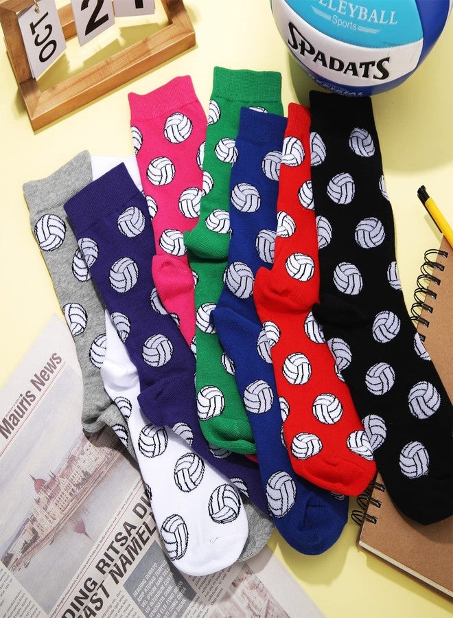 JaGely 8 Pairs Women's Novelty Volleyball Socks Funny Sports Athletic Crew Socks Volleyball Gift for Men Youth Teen Sport Lovers Players Athletes Coach - Image 4