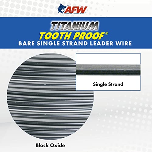AFW Titanium Tooth Proof, Single Strand Fishing Leaders 30 lb, 18 in - Rigged with Stainless Steel Mighty Mini Crane Swivel & Crosslock Snap, Kink Free, Superior Bite Protection for Toothy Fish, Black - Image 3