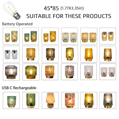 MJ PREMIER LED Light Bulb E27 Base Replacement Bulbs 3V Customized Special Table Lamp Battery Operated Warm White Light(45 * 85) - Image 2