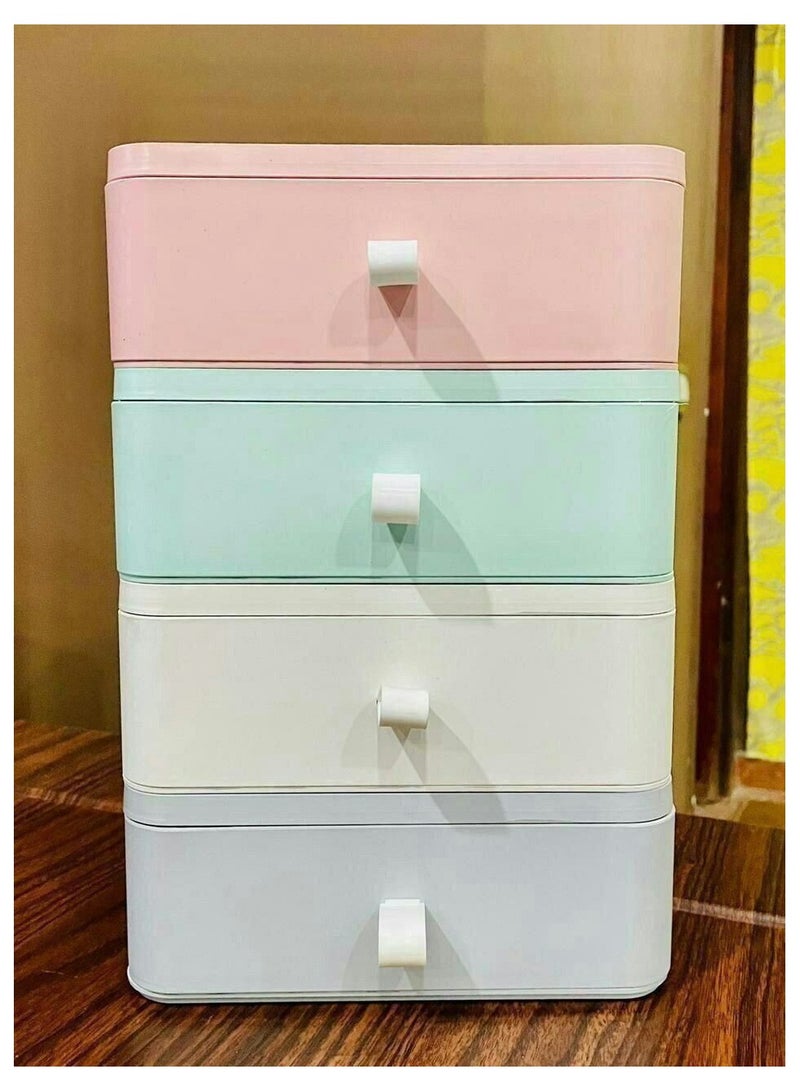 Desktop Cosmetic Storage Box Piece, Desktop Cosmetic Organizer, Cosmetic Storage Drawer, Desk Drawer Multi-Functional Drawer Pp Storage Bag Home Sewing Kit (Mint green)) - Image 3