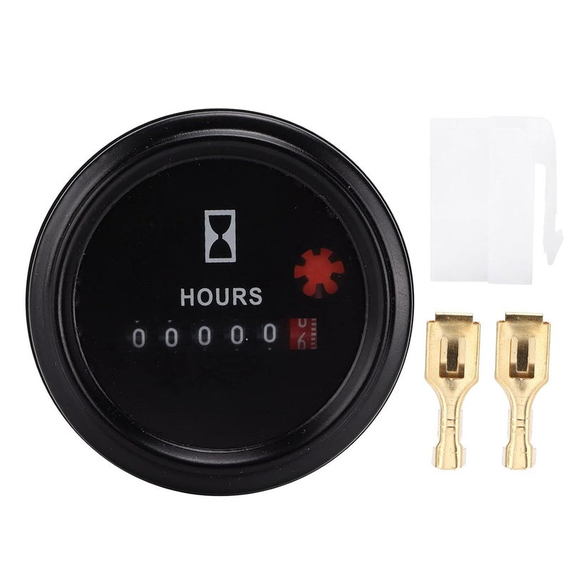 AntiVibration Hour Meter Gauge, Quartz Timing Tool, DC12-36V, Durable ABS, Compact Size - Waterproof Design, Ideal for Motorcycles and Automobiles - Image 1
