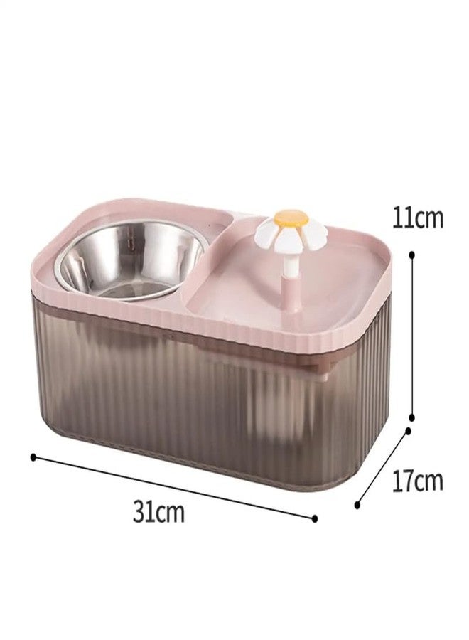 Pets Empire 2 in 1 Water Fountain with Food Bowl for Cats | Cats Water Fountain 3L | Pets Water Dispenser with Filter, 1.5m USB Cable Length | Green - Image 2