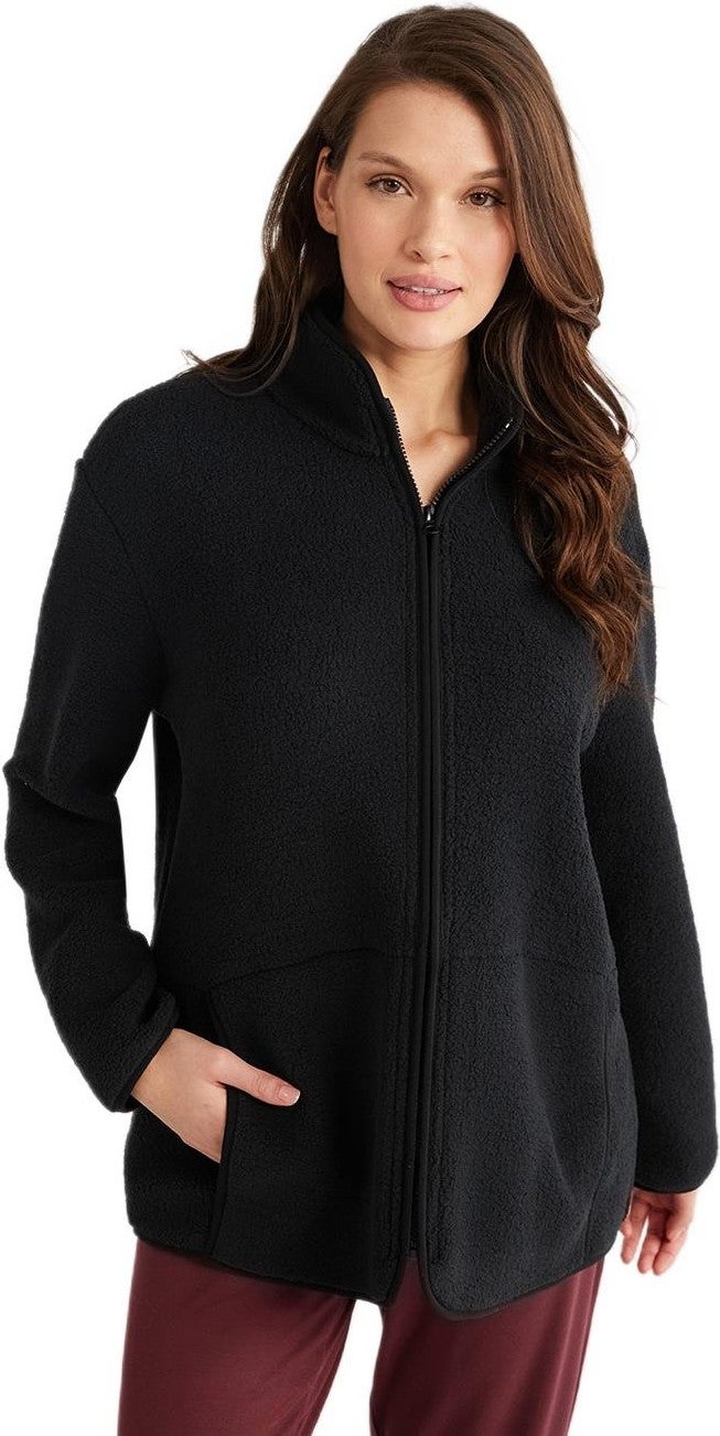 Penye Mood Women's Black Zippered Sweatshirt 9740  - Image 2