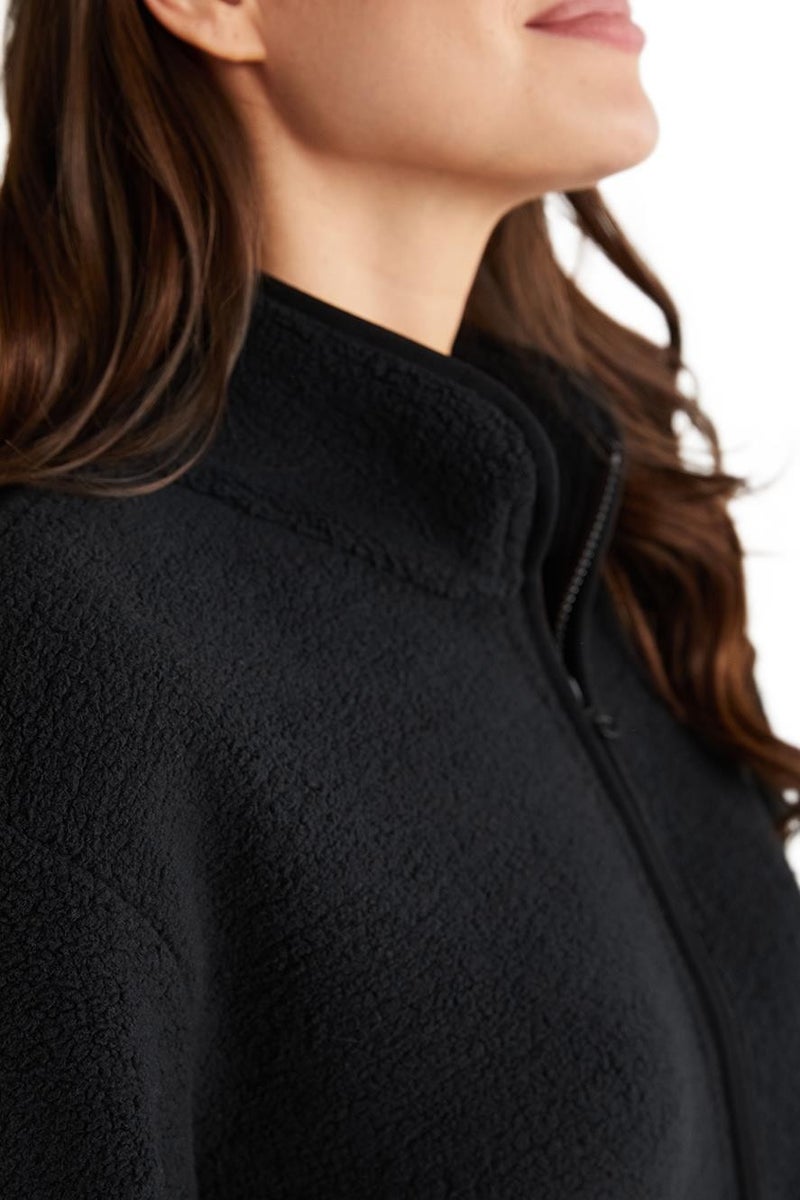 Penye Mood Women's Black Zippered Sweatshirt 9740  - Image 3