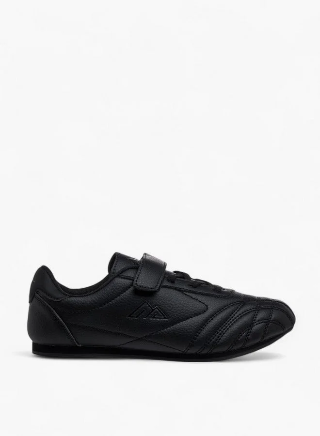 Solid Sports Shoes with Hook and Loop Closure