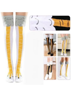 Generic 2pcs Black and White Long Chicken Leg Design Socks  - Image 2