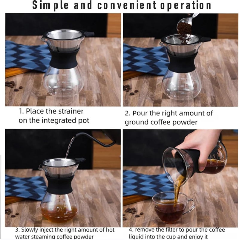 klarako Stainless Steel Cone Filter,150 Mesh Cone Bottle Cover,Stainless Steel Tea Filter For Home Coffee Shop Office Saver Plug Champagne For Home Coffee Dripper Double Layer Cone Coffee Dripper - Image 5