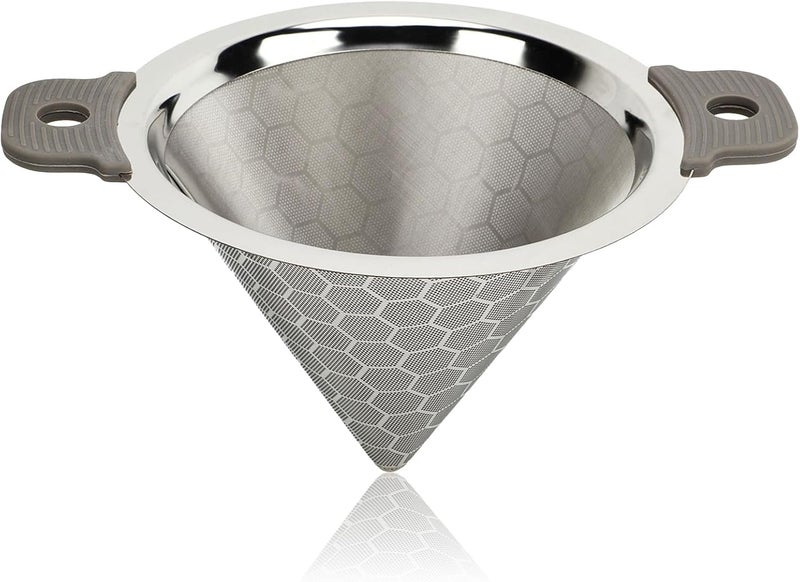 klarako Stainless Steel Cone Filter,150 Mesh Cone Bottle Cover,Stainless Steel Tea Filter For Home Coffee Shop Office Saver Plug Champagne For Home Coffee Dripper Double Layer Cone Coffee Dripper - Image 1