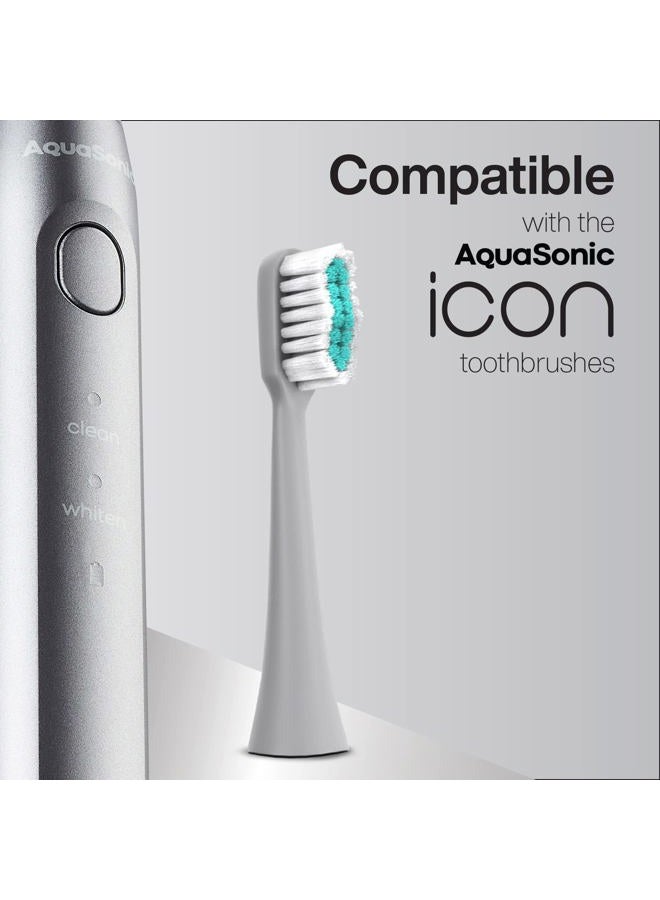 AquaSonic Icon Replacement Brush Heads | Compatible with AquaSonic Icon Toothbrush | 2 Brush Heads | for Normal & Sensitive Teeth (Stone) - Image 5