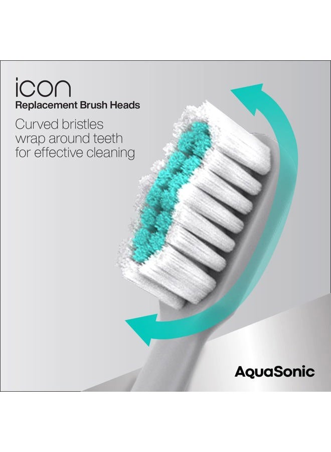 AquaSonic Icon Replacement Brush Heads | Compatible with AquaSonic Icon Toothbrush | 2 Brush Heads | for Normal & Sensitive Teeth (Stone) - Image 3