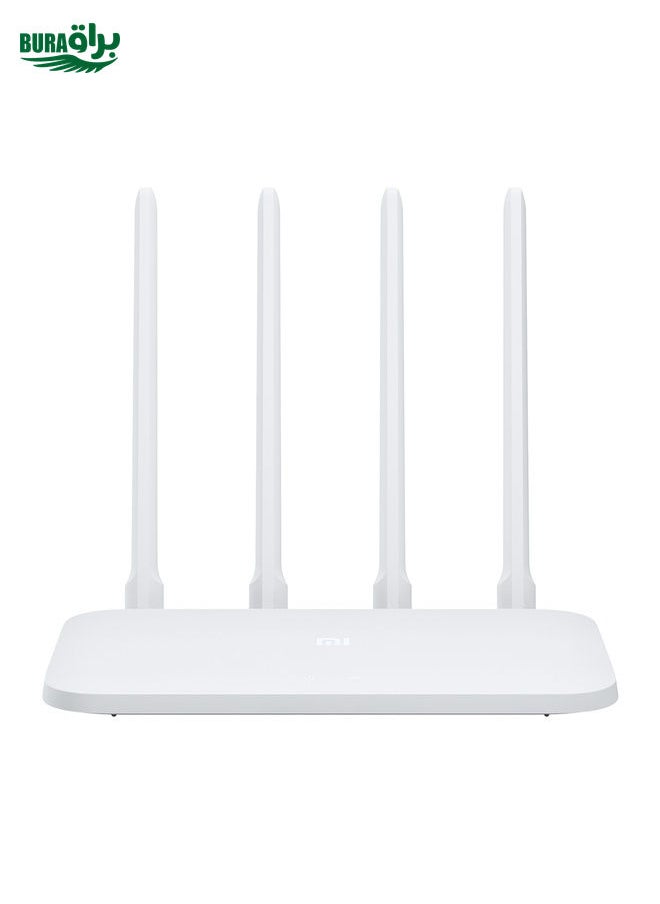 BURAQ - Original Xiaomi Mi WiFi Router 4C Smart APP Control 300Mbps 2.4GHz Wireless Router Repeater with 4 Antennas, Support Web & Android & iOS, US Plug(White) - Image 1