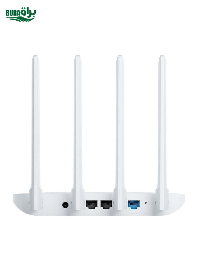 BURAQ - Original Xiaomi Mi WiFi Router 4C Smart APP Control 300Mbps 2.4GHz Wireless Router Repeater with 4 Antennas, Support Web & Android & iOS, US Plug(White) - Image 1