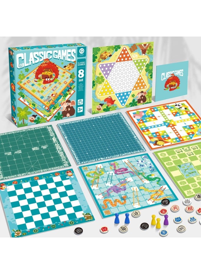 Flying Chess Checkers Multi-functional One-in-one Chessboard Chess Elephant Chess Card Animal Chess Combination Educational Children's Toys-Color:Folding Game Chess (chess) 30*30*3.5cm - Image 4