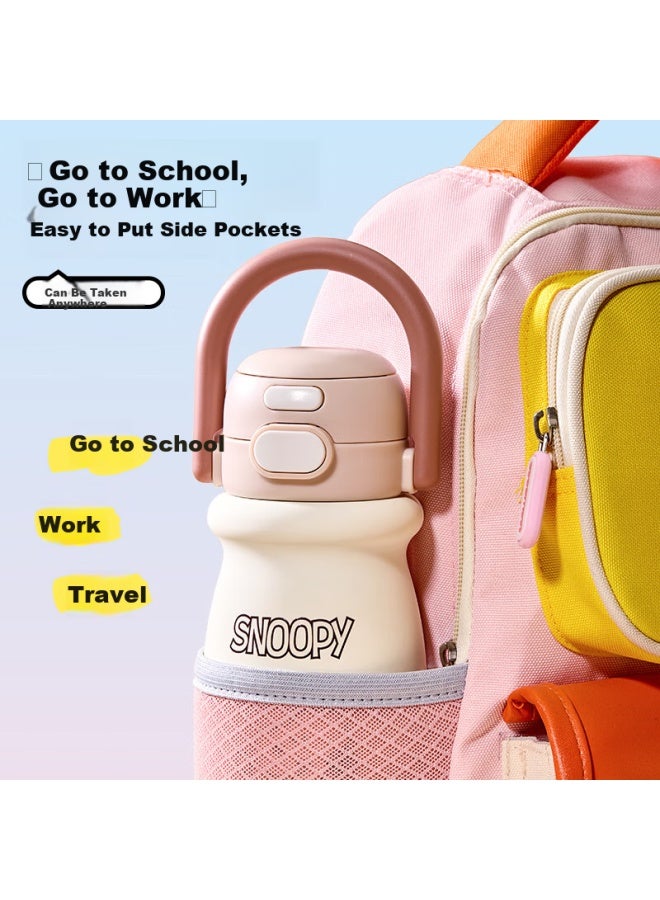 Snoopy Children'S Insulated Cup 316L Stainless Steel Double Drinking Straw Water Bottle Men And Women High-Value Students Portable Drinking Cup - Image 5