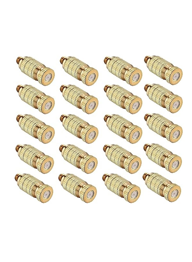 KASTWAVE High Pressure Atomizer Nozzle, Garden Brass Misting Nozzles for Outdoor Cooling System, Landscaping, Greenhouse Irrigation, Air Humidification, Anti-Drip Fogging Spray Head, 0.3mm, 20 Pcs - Image 1
