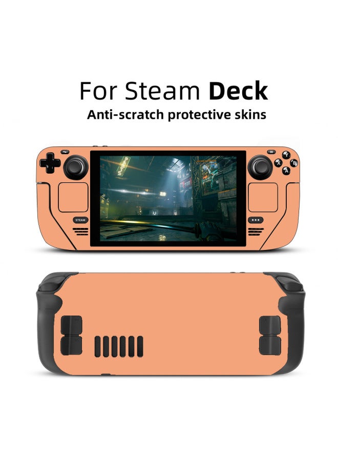 For Steam Deck Game Machine Anti-scratch Solid Color Pattern Steam Deck Steam Deck Sticker-Model:steam Deck Sunrise Orange - Image 1