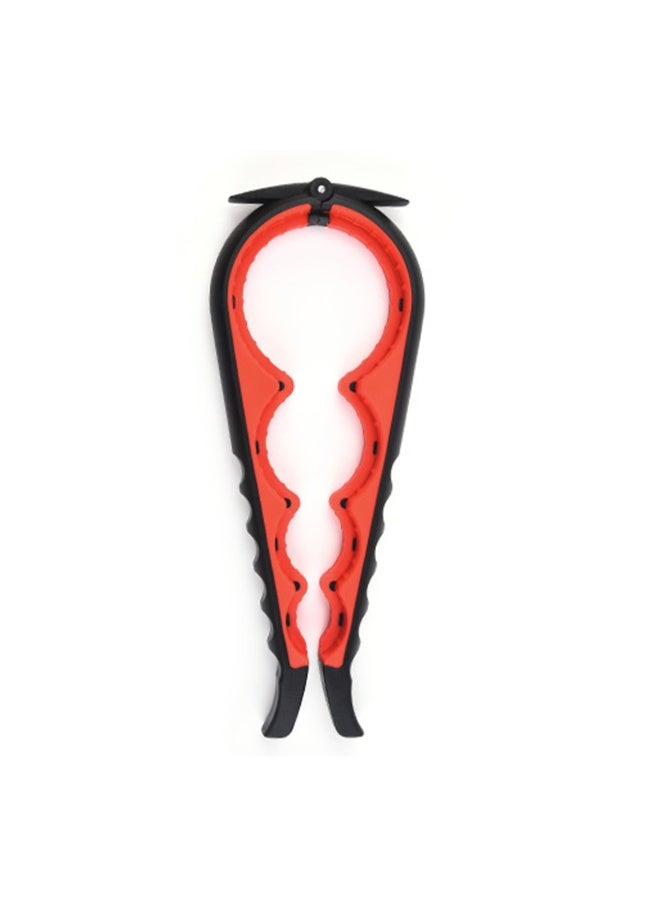 WISFOR Jar Opener Bottle Opener Sturdy Caps Lids Off Skid-proof Rubber PP Handle Bottle & Jar Openers  with Non Slip Rubber Jar Gripper Pad for Seniors & Arthritis Hands (Black-Red) - Image 2