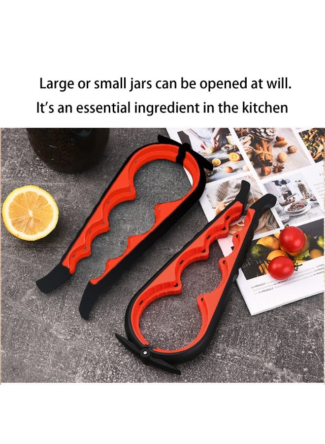 WISFOR Jar Opener Bottle Opener Sturdy Caps Lids Off Skid-proof Rubber PP Handle Bottle & Jar Openers  with Non Slip Rubber Jar Gripper Pad for Seniors & Arthritis Hands (Black-Red) - Image 5