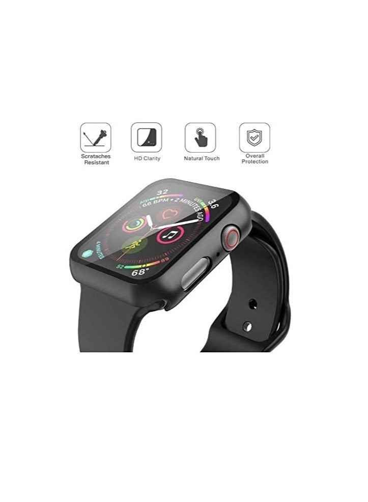 Case compatible with apple watch series 8 & series 7 41mm pc bumper with tempered glass screen protector matte solid color hard cover - Image 4