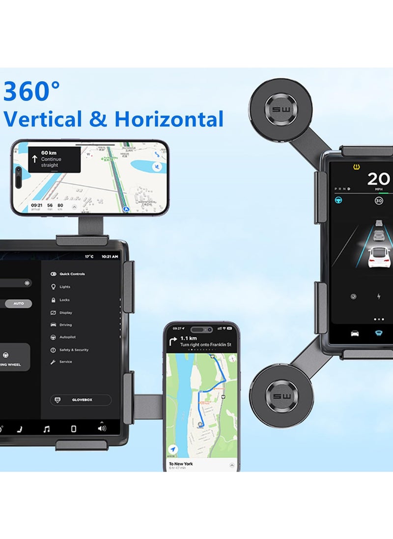 Tesla Magnetic Phone Mount for Tesla 3/Y Compatible with iPhone & Android - With Magnetic Ring