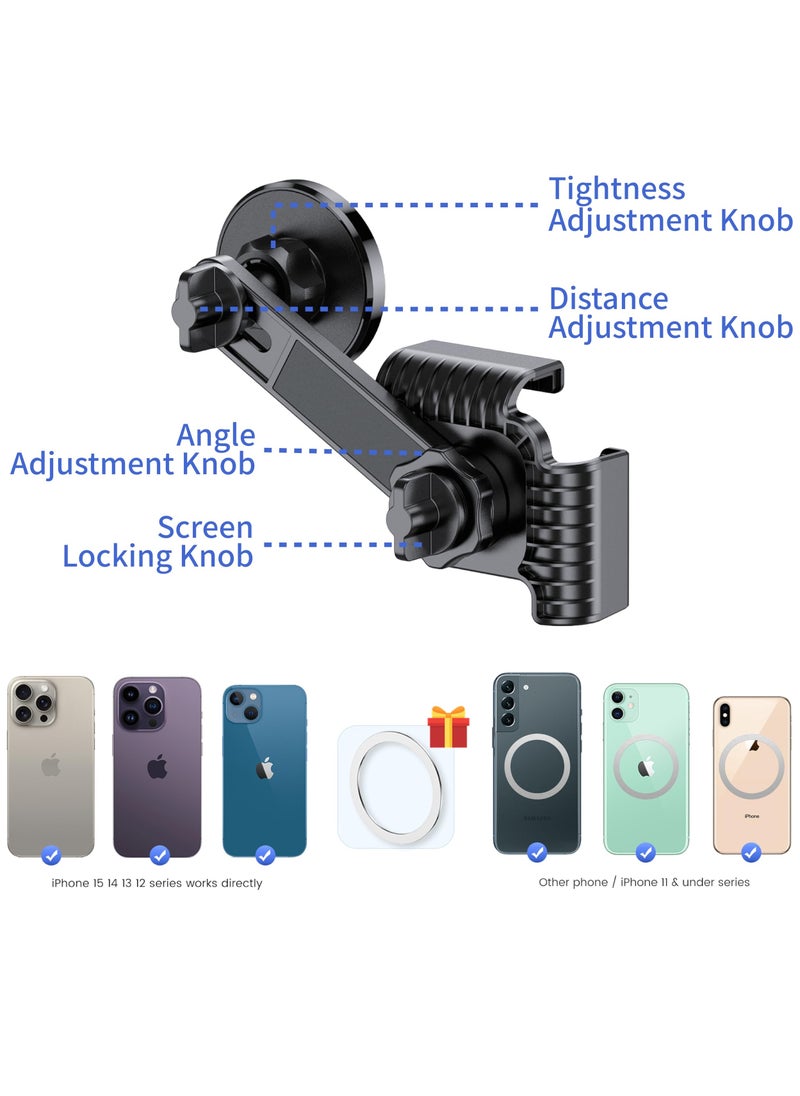 Tesla Magnetic Phone Mount for Tesla 3/Y Compatible with iPhone & Android - With Magnetic Ring