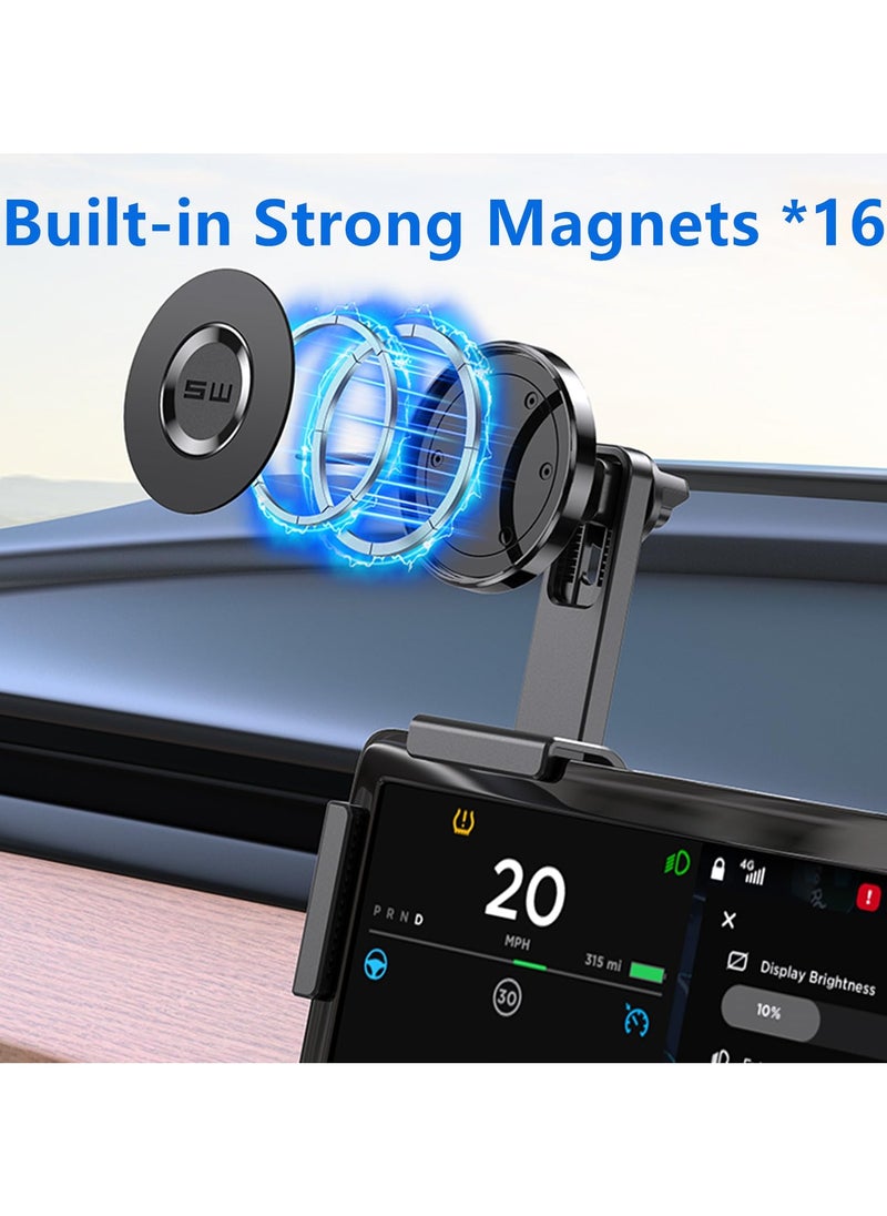 Tesla Magnetic Phone Mount for Tesla 3/Y Compatible with iPhone & Android - With Magnetic Ring