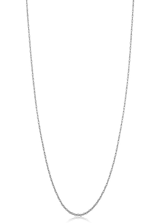 Kooljewelry 14k White Gold Rope Chain Pendant Necklace (0.9 mm, 18inch) - Image 1