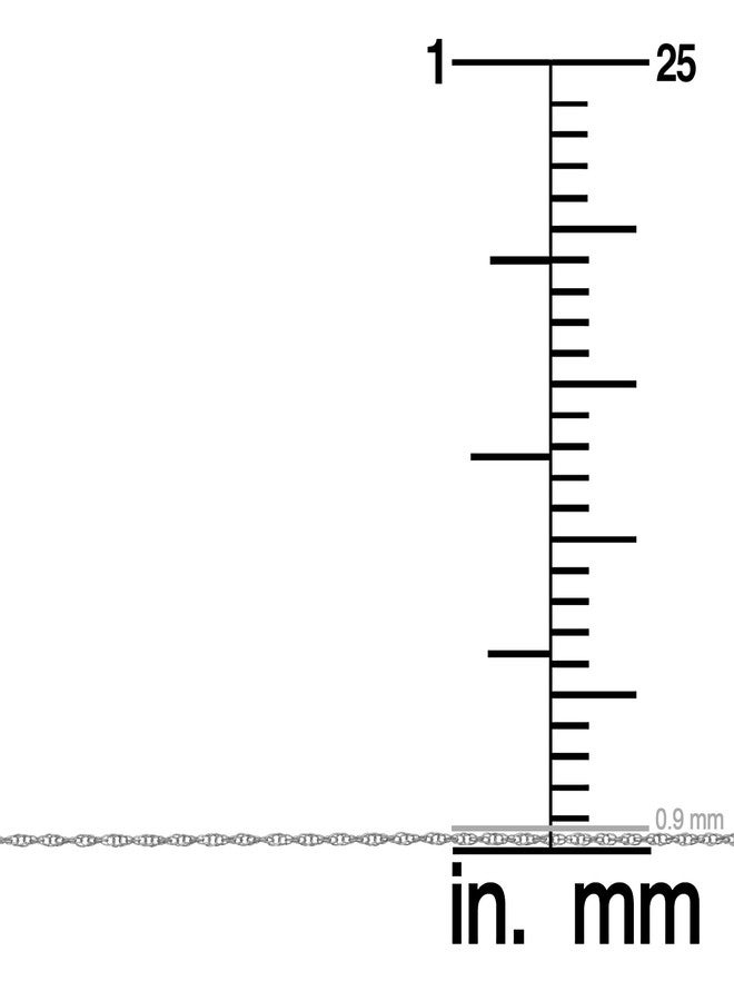 Kooljewelry 14k White Gold Rope Chain Pendant Necklace (0.9 mm, 18inch) - Image 5