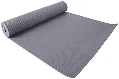 Fitvids 1/4-Inch High Density Thick Non Slip Yoga Mat with Knee Pad and Carrying Strap for Workout, Pilates, Gym Home Exercise, Grey - Image 4