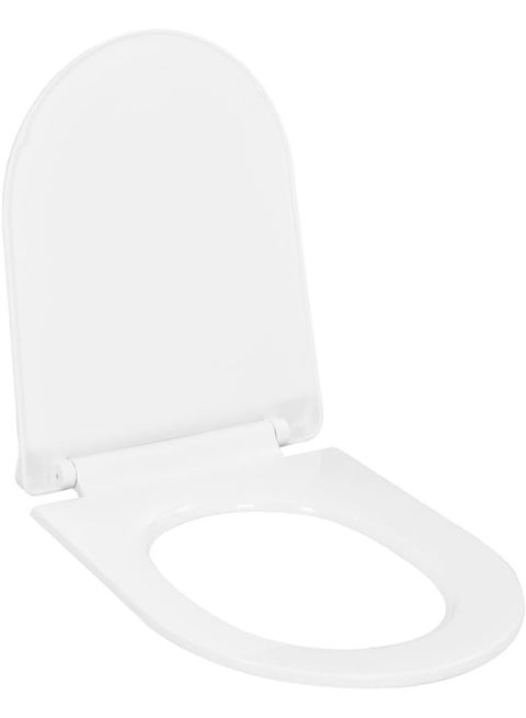 Soft-Close Toilet Seat – Quick-Release Design, White Polypropylene, Universal Fit