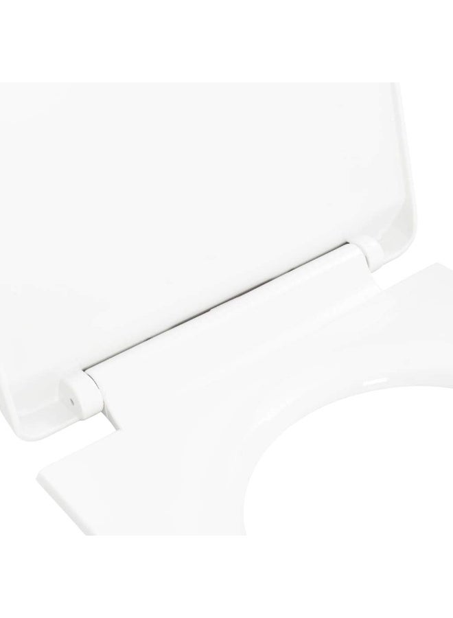 Soft-Close Toilet Seat – Quick-Release Design, White Polypropylene, Universal Fit - Image 3