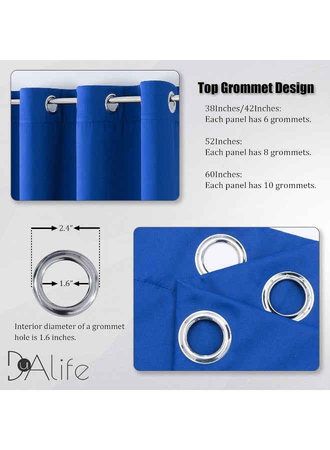DUALIFE Royal Blue Blackout Curtains 84 Inch Length - Thermal Insulated Grommet Bedroom Curtains Panels Boys Room Darkening Curtains for Living Room - Image 3