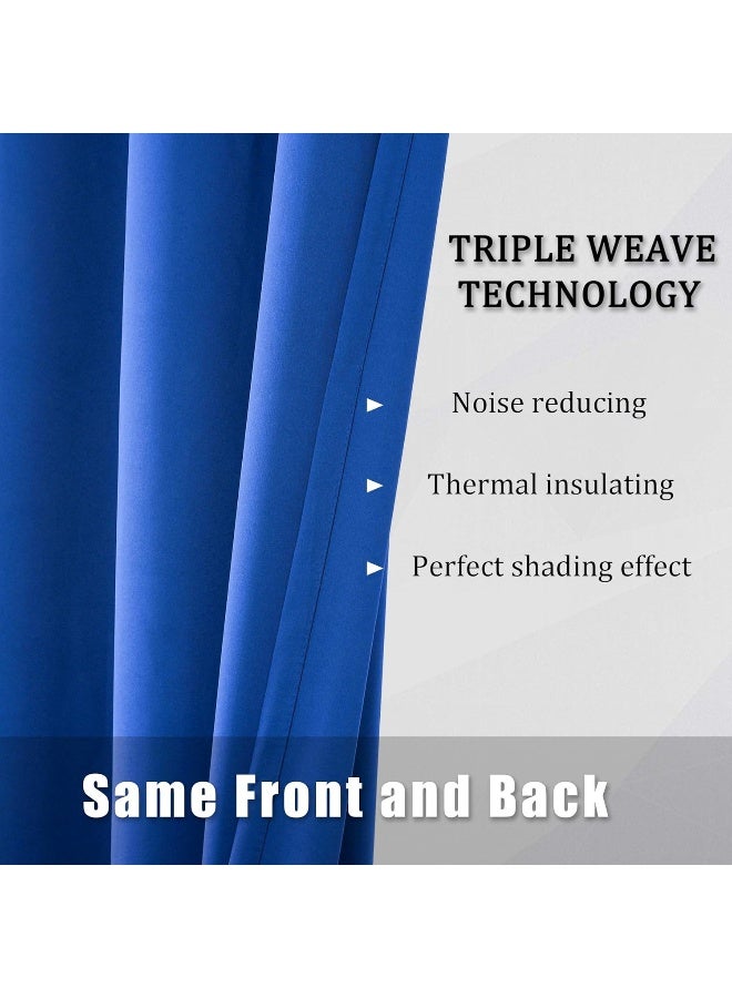 DUALIFE Royal Blue Blackout Curtains 84 Inch Length - Thermal Insulated Grommet Bedroom Curtains Panels Boys Room Darkening Curtains for Living Room - Image 5