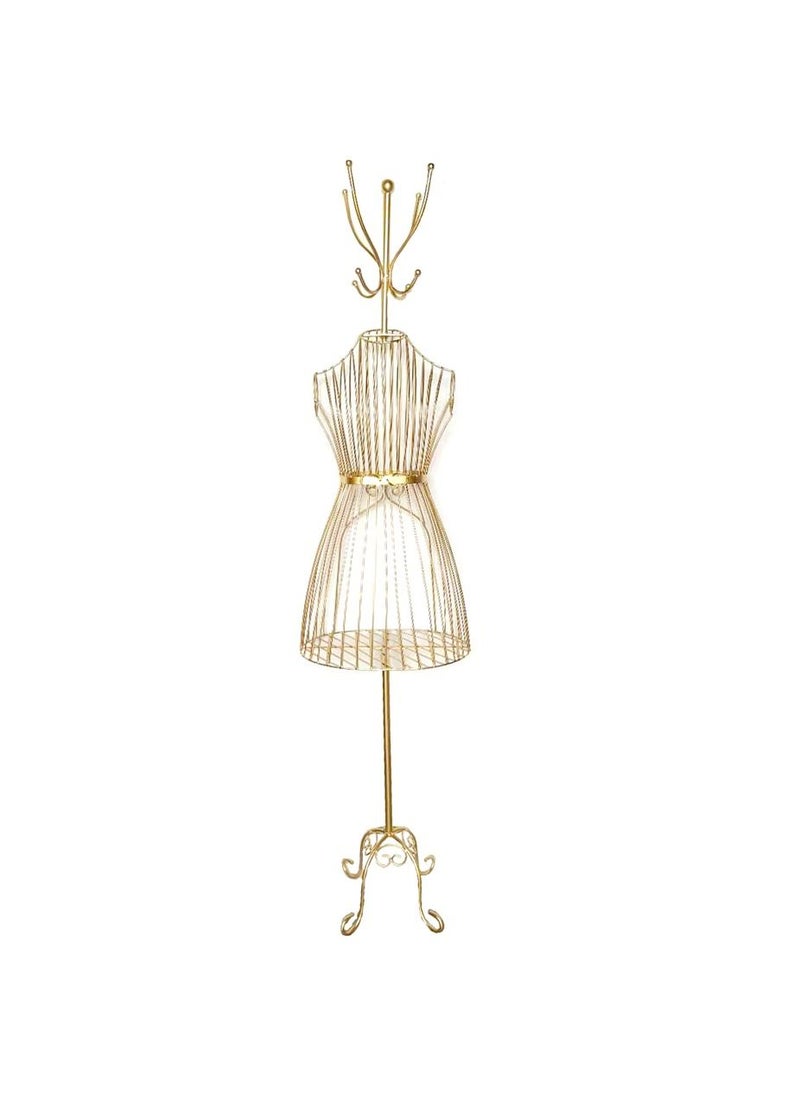 Generic FFD Female Dressmaking Mannequin Tailors Vintage Metal Wire Frame Dress Form Display Stand Adjustable Freestanding Mannequin Garment Rack For Store Show Bedroom  - Image 1