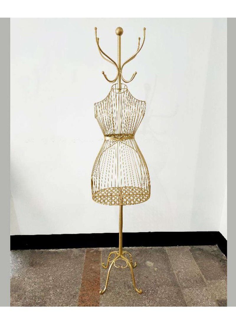 Generic FFD Female Dressmaking Mannequin Tailors Vintage Metal Wire Frame Dress Form Display Stand Adjustable Freestanding Mannequin Garment Rack For Store Show Bedroom  - Image 2