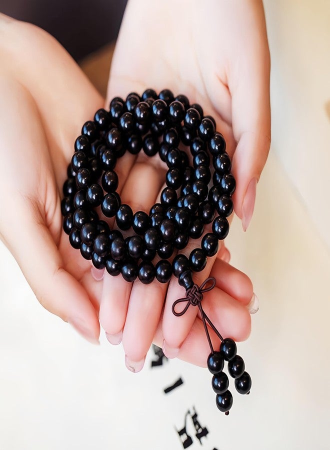 Fireosma 108 8mm Wooden Mala Necklace Bracelet for Men and Women, Prayer Meditation Buddhist or Wear Jewelry, for Gifts for Yourself or Friends and Family. - Image 2