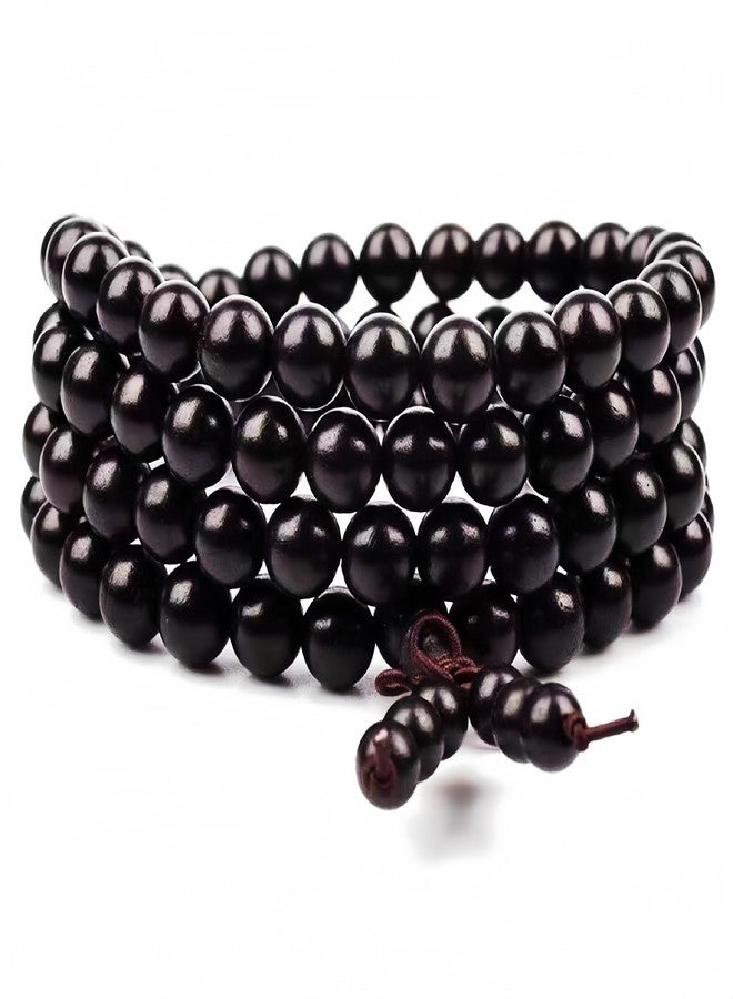 Fireosma 108 8mm Wooden Mala Necklace Bracelet for Men and Women, Prayer Meditation Buddhist or Wear Jewelry, for Gifts for Yourself or Friends and Family. - Image 1