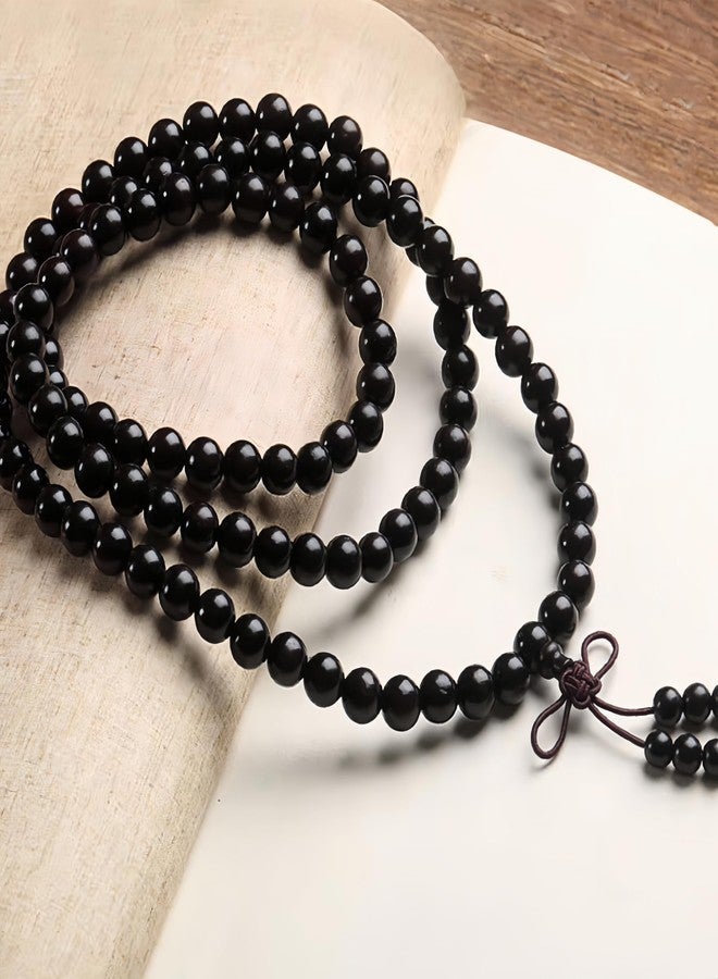 Fireosma 108 8mm Wooden Mala Necklace Bracelet for Men and Women, Prayer Meditation Buddhist or Wear Jewelry, for Gifts for Yourself or Friends and Family. - Image 3