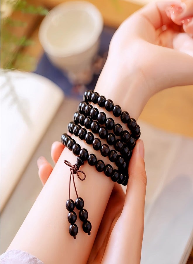 Fireosma 108 8mm Wooden Mala Necklace Bracelet for Men and Women, Prayer Meditation Buddhist or Wear Jewelry, for Gifts for Yourself or Friends and Family. - Image 5