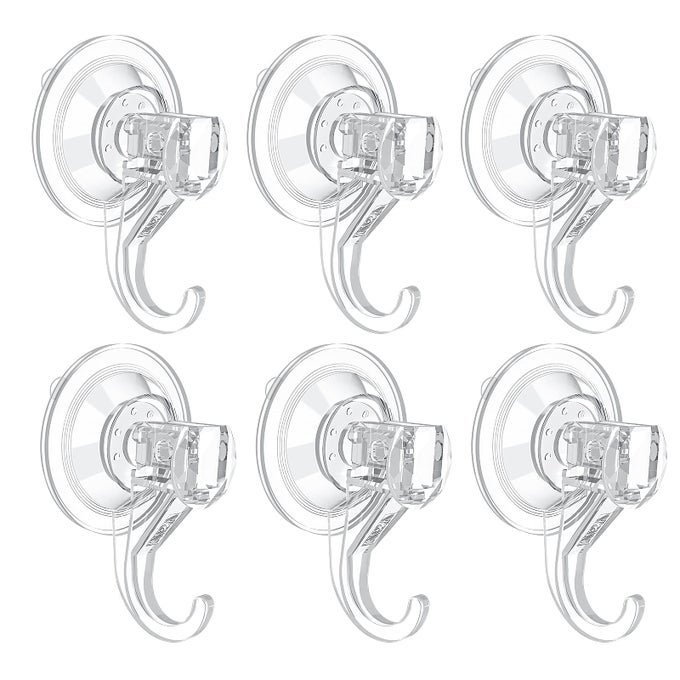 VISV SUCTION CUP HOOKS SMALL SHOWER SUCTION HOOKS HEAVY DUTY REMOVABLE AND REUSABLE CLEAR 6 PCS