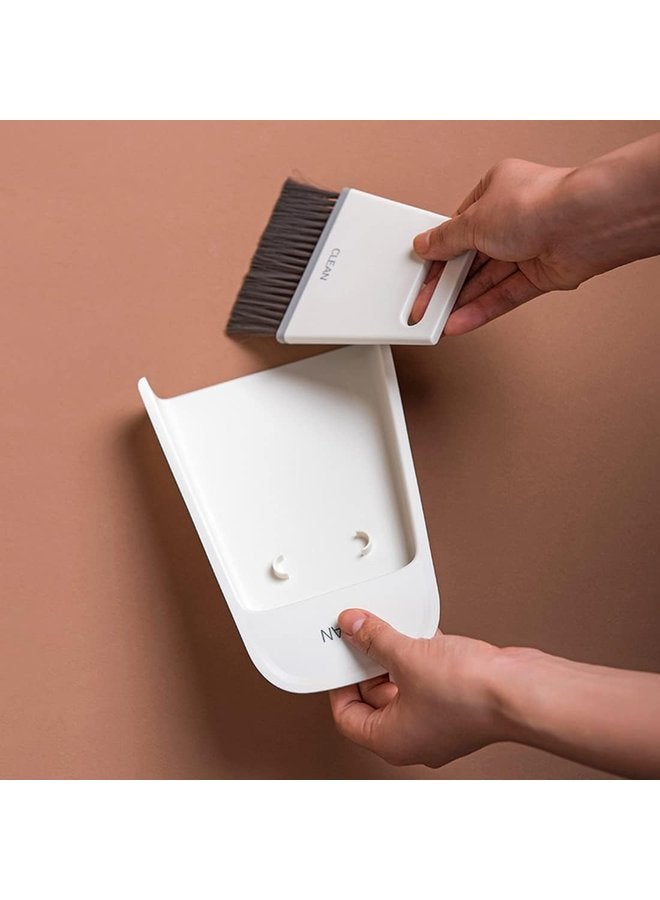 Oasisgalore 3-in-1 Mini Hand Broom with Dust Pan, Scraper & Brush - Gray - for Home, Car & Office Cleaning - Image 1