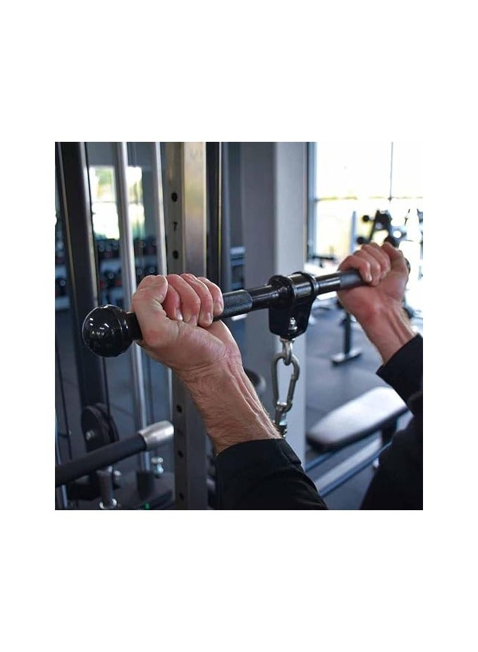 شريط مستقيم للسحب من LAT - أسود، حبل ثلاثي الرؤوس فاخر لتدريب القوة ومقبض مزدوج على شكل حرف V، شريط ضغط مستقيم دوار على شكل حرف V لتمرين الأثقال، ملحقات آلة الكابل - Image 3