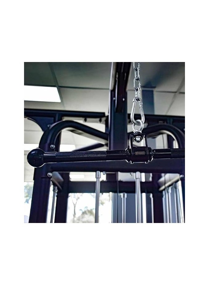 شريط مستقيم للسحب من LAT - أسود، حبل ثلاثي الرؤوس فاخر لتدريب القوة ومقبض مزدوج على شكل حرف V، شريط ضغط مستقيم دوار على شكل حرف V لتمرين الأثقال، ملحقات آلة الكابل - Image 5